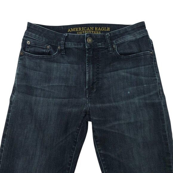 American Eagle Extreme Flex Slim Jeans Mens 30x31 READ Dark Wash Mid Rise - Picture 10 of 16